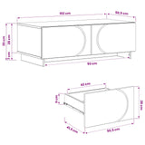 Coffee Table Artisan Oak 102 x 50.5 x 35 cm Engineered Wood 8011458
