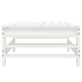 Garden Footstool White Solid Wood Pine 825619