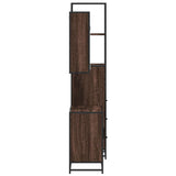 ZNTS 3 Piece Bathroom Furniture Set Brown Oak Engineered Wood 3301129