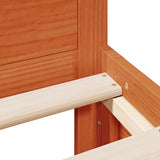 Bed Frame without Mattress with Headboard Wax Brown 140x200 cm Solid Wood Pine 3308767