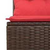 Garden Sofa with Cushion 3 pcs Brown Poly rattan 366238