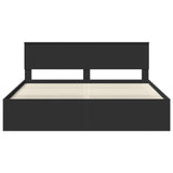 Bed Frame with Headboard Black 180 x 200 cm Solid Pine Wood 3410565
