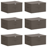 Storage Box 6 pcs Grey 43 x 34 x 23 cm Non-woven fabric 42024624