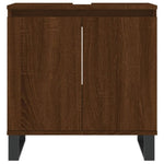 ZNTS 3 Piece Bathroom Cabinet Set Brown Oak Engineered Wood 3187804