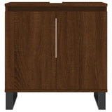 ZNTS 3 Piece Bathroom Cabinet Set Brown Oak Engineered Wood 3187804