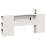 Headboard with Storage White 180 cm Solid Wood Pine 855622