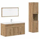3 Piece Bathroom Furniture Set Artisan Oak Engineered Wood 3328592