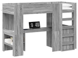 Loft Bed Frame with Desk with Storage Grey Sonoma 75 x 190 cm 3410432