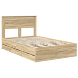 Bed Frame with Drawer Sonoma Oak 120 x 190 cm Engineer Wood 3409859