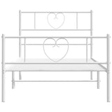 Metal Bed Frame without Mattress with Footboard White 90x190cm 355522