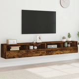 TV Wall Cabinets 2 pcs Smoked Oak 100x30x30 cm Engineered Wood 836891