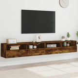 TV Wall Cabinets 2 pcs Smoked Oak 100x30x30 cm Engineered Wood 836891