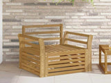 Outdoor Sofa Set Solid Acacia Wood White 3439096