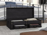 Storage Box Black Plywood Large Storage Box Rectangular 60797