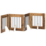 Dog Gate with Stands 4 pcs Old Wood 60 x 60 cm Engineered Wood 892155