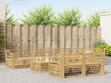 Outdoor Sofa Set 9 pcs White 59 x 59 x 37 cm Solid Acacia Wood 3392089