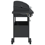 Gas BBQ Grill with 4 Burners Black Powder-coated Steel 367584
