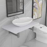 ZNTS Two Piece Bathroom Furniture Set Ceramic White 279339