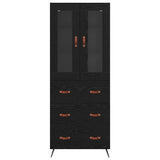 Highboard Cabinet with Shelf 2 pcs Black Oak Engineered Wood 3416071