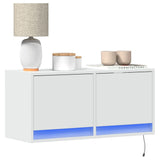 TV Wall Cabinet with LED Lights White 80x31x35 cm 852355