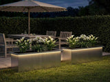 Garden Planter with LED 2 pcs Silver 30 x 100 x 30 cm 8008123