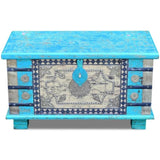 ZNTS Storage Chest Blue Mango Wood 80x40x45 cm 243332