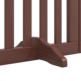 Dog Gate with Door Foldable 6 Panels Brown 300 cm Poplar Wood 352261