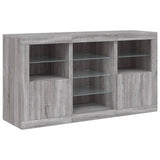 Sideboard with LED Lights Grey Sonoma 123x37x67 cm 3209084