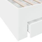 ZNTS Bed Frame with Drawers without Mattress White 150x200 cm King Size 3280377