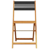 Bistro Set Black with wooden finish Solid acacia wood, polypropylene 3281865