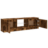 TV Cabinet with LED Lights Smoked Oak 120x30x36 cm 815708