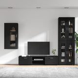 TV Cabinet Set with Drawer FLORIN 3 pcs Black Engineered Wood 3397945