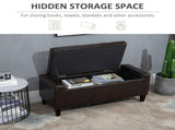 PU Leather Storage Ottoman Bench Storage Chest Tufted Ottoman Cube w/ Flipping Top 92L x 40W x 40H T3398P328176