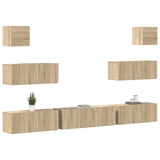 7 Piece TV Cabinet Set Sonoma Oak Engineered Wood 3114544