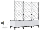Garden Planter with Irrigation&Wheels 3 pcs White PP 3423095