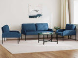 Sofa Sets with Cushion 3 pcs Blue 115 x 56 x 80 cm Plywood 3406215