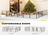 12-Panel Solid Dog Playpen with Doors, for Large Dogs, 100cm Tall, Black T3398P376287