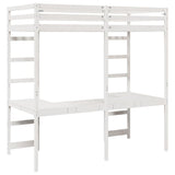 Loft Bed Frame White 90 x 200 cm Solid Pine Wood 3414551