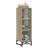 Highboard with Glass Doors Sonoma Oak 35x37x120 cm 836562