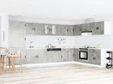 Sink Base Cabinet with Storage Porto 2 pcs Grey Engineered wood 3315025