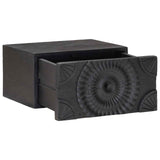 Handmade Bedside Cabinet Black 40 x 30 x 20 cm Solid Mango Wood 42020079