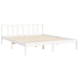 Bed Frame without Mattress White 160x200 cm Solid Wood Pine 3192892