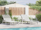 Sun Lounger Reclining 3 pcs White Polyethylene 3335854