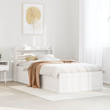 Bed Frame with Headboard White 75x190 cm Small Single Solid Wood Pine 3307108