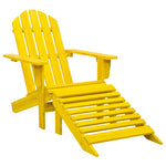 Garden Adirondack Chair with Ottoman Solid Fir Wood Yellow 315864