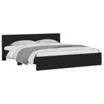 ZNTS Bed Frame with LED without Mattress Black 200x200 cm 3207582