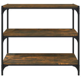 Book Cabinet Smoked Oak 80x33x70.5 cm Engineered Wood and Steel 819339