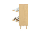 Rattan Shoe Storage Cabinet with Adjustable Shelves, 4 Flip Drawers, Elegant Wooden Design, Perfect N896P437303O