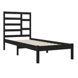 Bed Frame without Mattress Black Solid Wood 100x200 cm 3105789