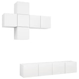 7 Piece TV Cabinet Set White Engineered Wood 3078707